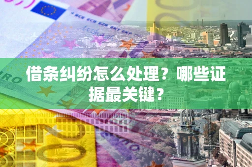 济南借条纠纷怎么处理？哪些证据最关键？
