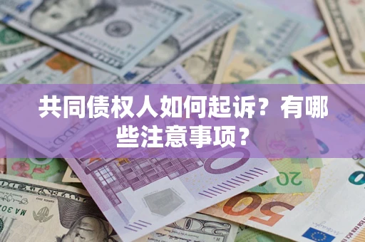 济南共同债权人如何起诉？有哪些注意事项？